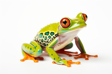 Obraz premium Beautiful frog on a light background. Generative AI