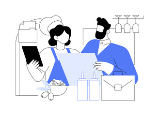 Select a food franchise abstract concept vector illustration.