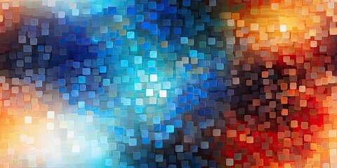 Abstract Pixels Bursting with Vibrant Hues" - This illustration features a colored background design composed of abstract pixels in vibrant hues  Pixel Pattern Generative Ai Digital Illustration