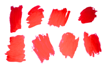 collection of black paint, ink brush strokes Isolated on transparent white background