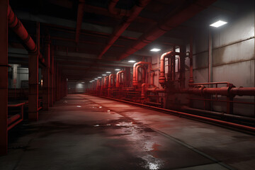 abandoned factory in the night