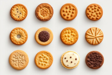 Delicious Homemade Cookies on a White Background. Generative AI