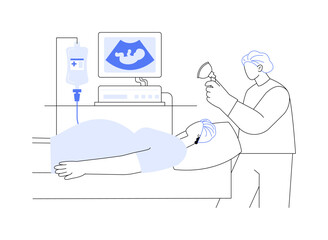 Prenatal surgery abstract concept vector illustration.