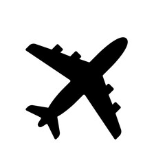 Obraz premium Airplane sign icon on a isolated white background