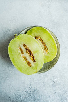 Honeydew green variety of melon fruit for dessert
