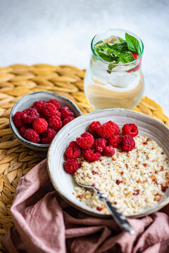 Healthy breakfast with oats