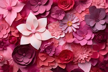 Un background de patterns de fleur roses et rouge.