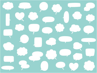 ゆるい吹き出しのベクターイラストセット　フレーム　枠　