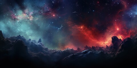 a colorful nebula in space, stary night nebula background wallpaper