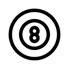 Illustration vector graphic icon of Billiard. Outline Style Icon. Sport Themed Icon. Vector illustration isolated on white background. Perfect for website or application design.