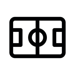 Illustration vector graphic icon of Football Field. Outline Style Icon. Sport Themed Icon. Vector illustration isolated on white background. Perfect for website or application design.
