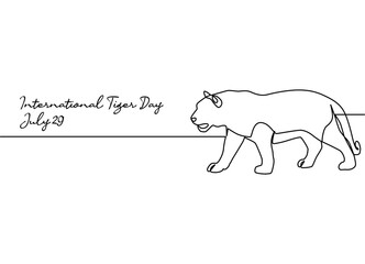 line art of international tiger day good for international tiger day celebrate. line art. illustration.