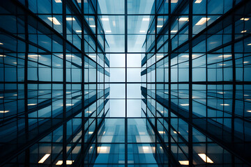 Architectural Symmetry Abstract Pattern of a Glass Facade