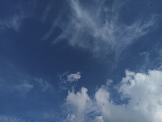 Natural sky beautiful blue and white texture background.Panorama of blue sky with cirrus clouds,perfect hot day weather, vector illustration.