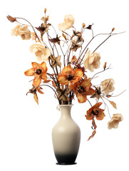 
Vase of withered flowers. Disappointment concept. Heartbroken on transparent background for project decoration. Publications and websites