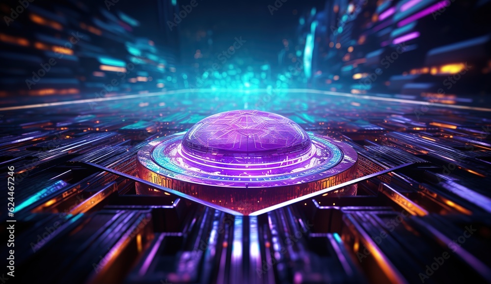 Poster cyberspace and digital data network connection concept. high speed digital data transmission over in