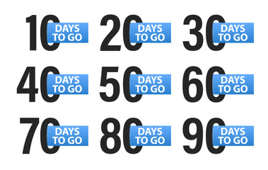 Countdown of days 1,2,3,4,5,6,7,8,9,10. Days remaining icons. There is a countdown, one day I left a badge and a label to calculate the date of work. Offer timer. Vector illustration