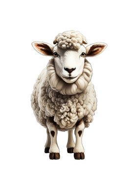 sheep face shot isolated on transparent background