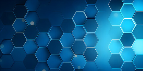 digital blue hexagonal honeycomb background
