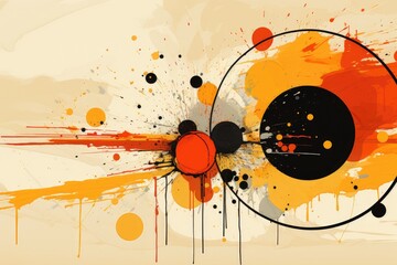 Fond design brutaliste, avec couleur orange, jaune, et noir ia generative