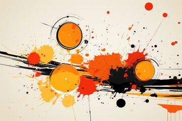 Fond design brutaliste, avec couleur orange, jaune, et noir ia generative