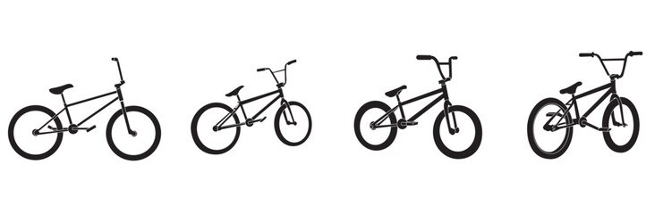 Bicycle set. Bike. BMX. Vector isolated on white background. Bicycle types set. Simple illustration bicycle types vector for web.