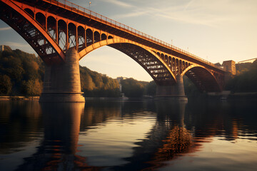 Fototapeta na wymiar Iconic Landmark Famous Bridge Spanning over a Scenic River