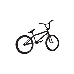 Fototapeta na wymiar Simple BMX Silhouette, BMX vector black, simple bicycle types icons isolated vector contour illustrations.