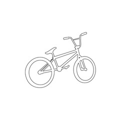 White bmx icon, Vector illustration of white logo icon bmx bike isolated on a white background. Outline icon bicycle side view,