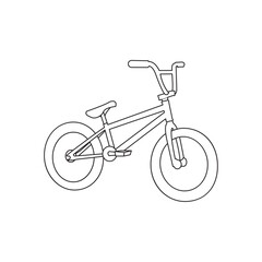 Bmx Vector illustration, icon bmx bike isolated on a white background. Outline icon bicycle side view,