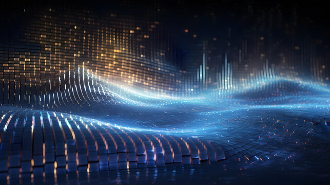 Wavy field of data flow particles