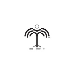 Palm logo for your design. Palm tree. Palm vector illustration. Icon sign.