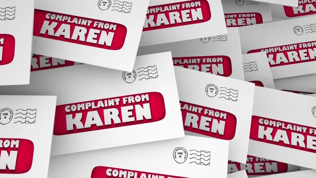Complaints from Karen Envelope Pile Feedback Dissatisfied Customer Letters 3d Animation