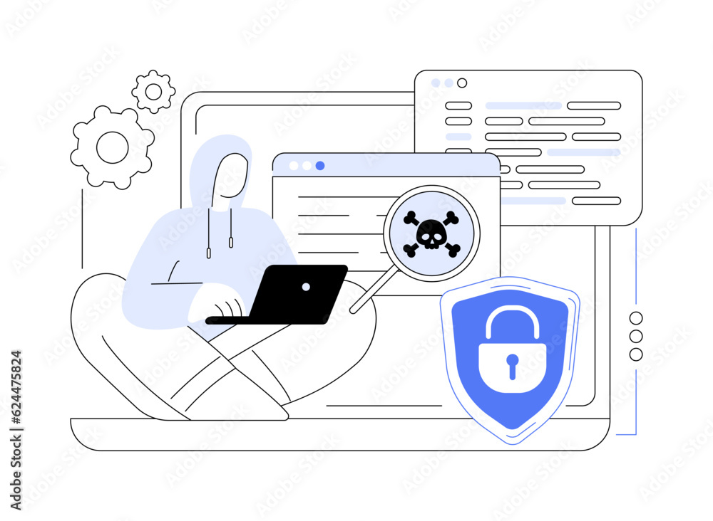 Poster ethical hacker abstract concept vector illustration.