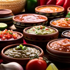 Fotobehang Traditional mexican salsas © Emanuel