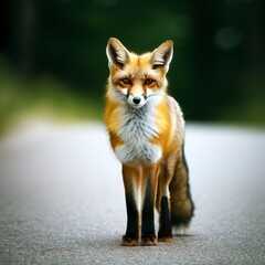 Sweden, Uppland, Lidingo, Fox standing on road