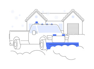 Snow removal service abstract concept vector illustration.