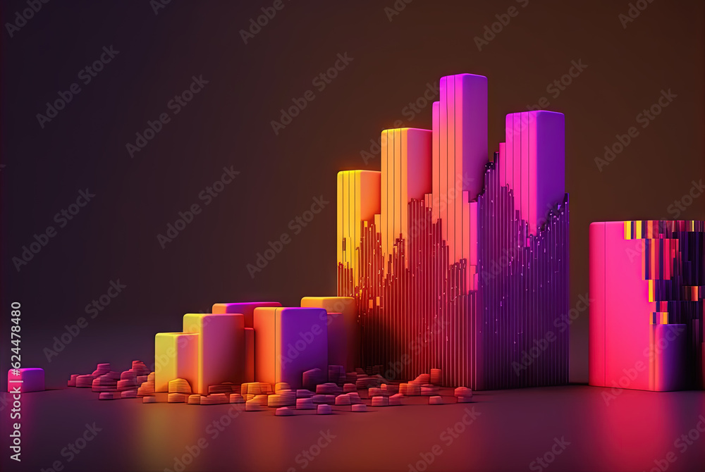 Aufkleber Abstract data graph concept with data clusters and particles. Digital sorting and management concept for business and finance. Generated AI.
