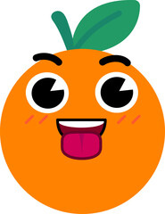 Orange Face Tongue Out Open Eye