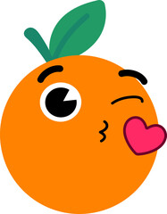 Orange Face Wink Kiss