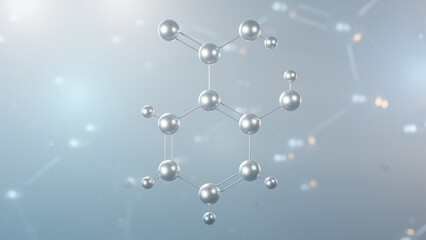 salicylic acid molecular structure, 3d model molecule, plant hormone, structural chemical formula view from a microscope