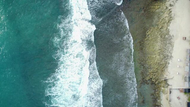 Aerial view of beautiful Lhoknga beach for tourism, Aceh province, Indonesia