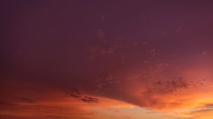 Sunset sky background with clouds. Beauty bright air background. Gloomy vivid cyan landscape.