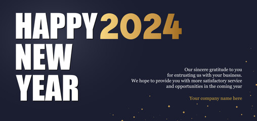 New year 2024 business postcard