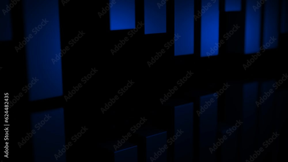 Aufkleber black background with blue stripes. design. small vertical stripes that oscillate in different direc