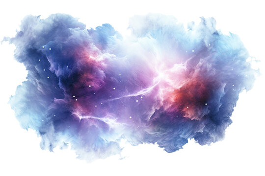 Fototapeta harmonious nebula patterns swirling in an abstract cloud shape isolated on a transparent background, generative ai