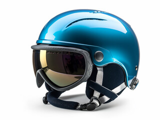 Ski or motorcycle helmet on an isolated background. Generative AI