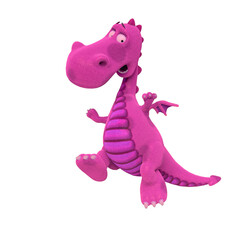 dinosaur cartoon is jumping and looking down