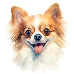 Cute Illustration Portrait of Saluka Puppy. Cute Saluka dog isolated on white background.
