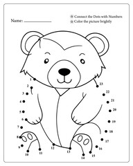 Cute Animals Dot To Dot Pages for Kids, Black and White,